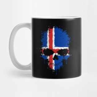 Chaotic Icelandic Flag Splatter Skull Mug